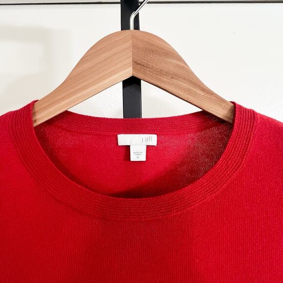 J Jill Womens Crew Neck Lightweight Tunic Sweater - Red, Size XL - Picture 3 of 7